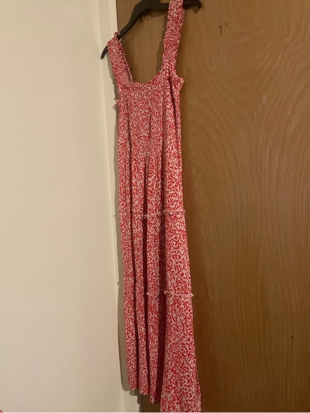 Vero Moda Red & White Printed Midi Dress